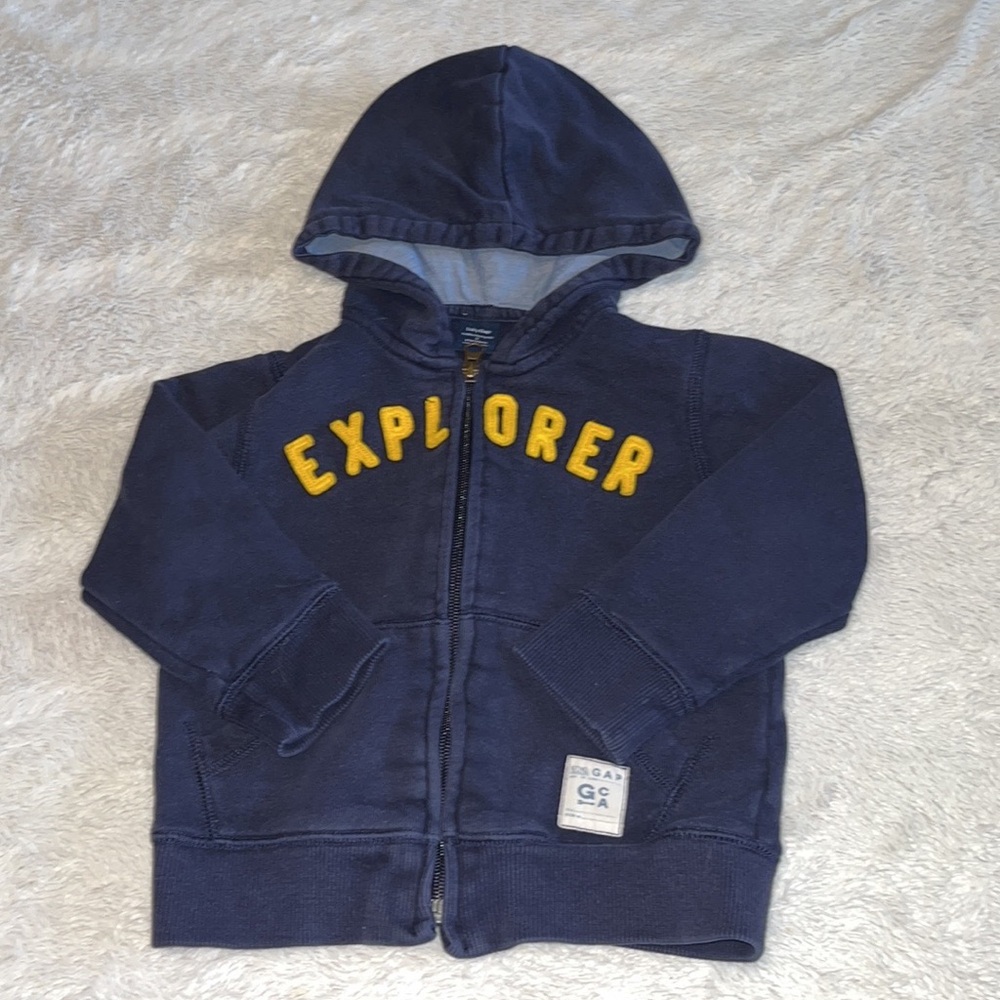baby gap navy blue explorer sweater/ hoodie 3T